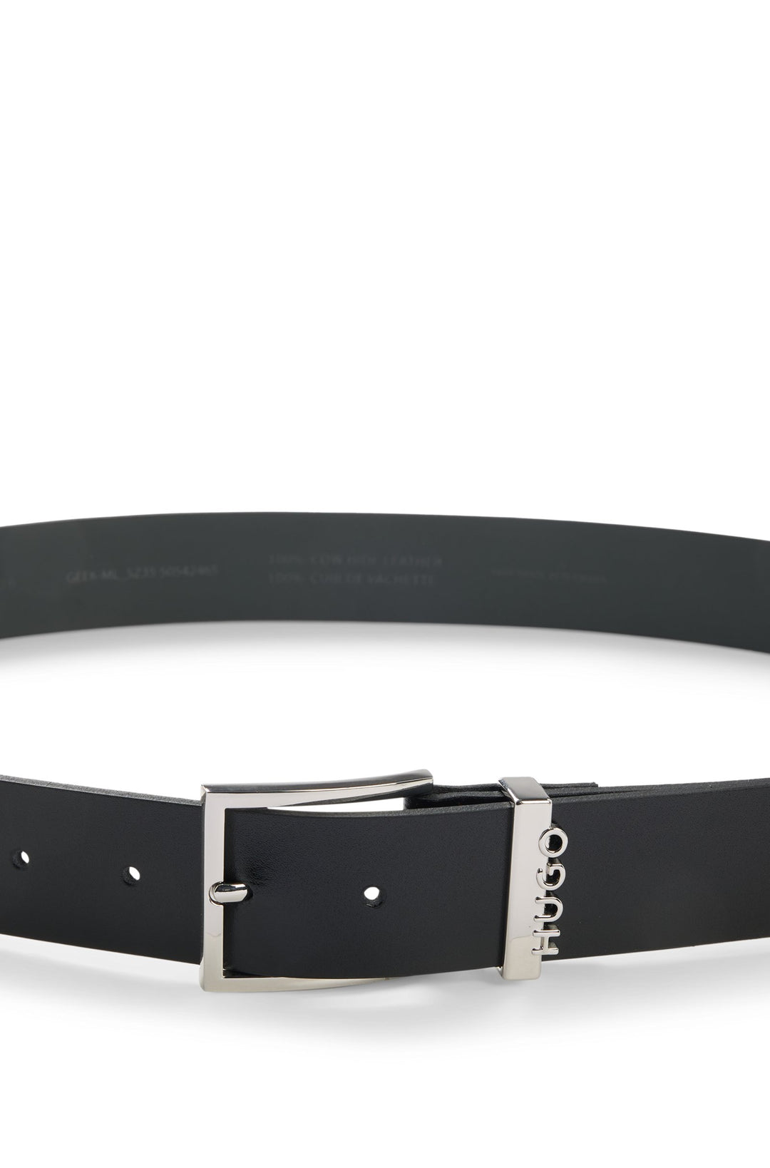 Hugo Italian-leather belt with logo-trimmed keeper