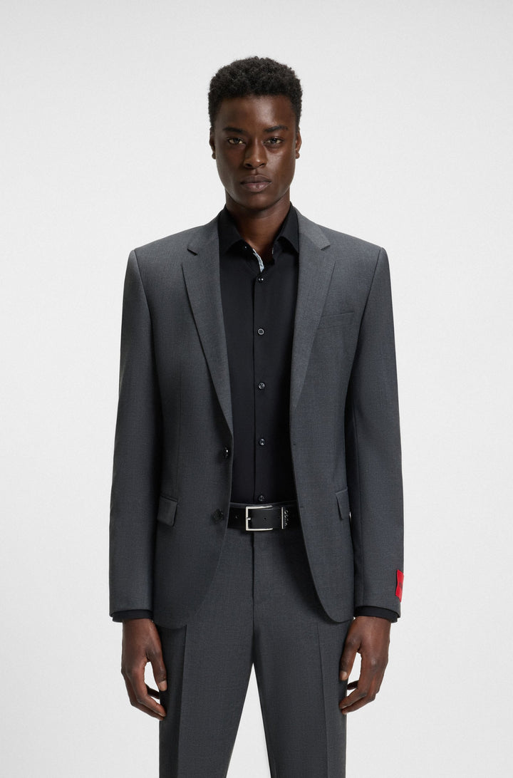 Hugo Italian-leather belt with logo-trimmed keeper