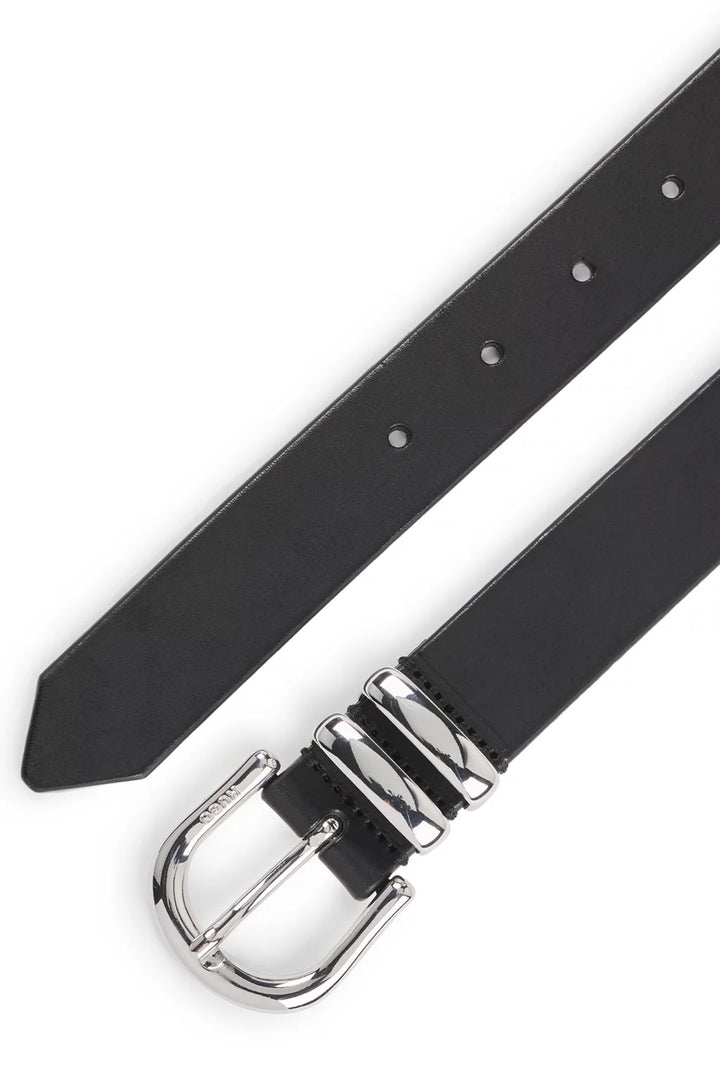 HUGO ITALIAN-LEATHER BELT WITH DOUBLE KEEPER