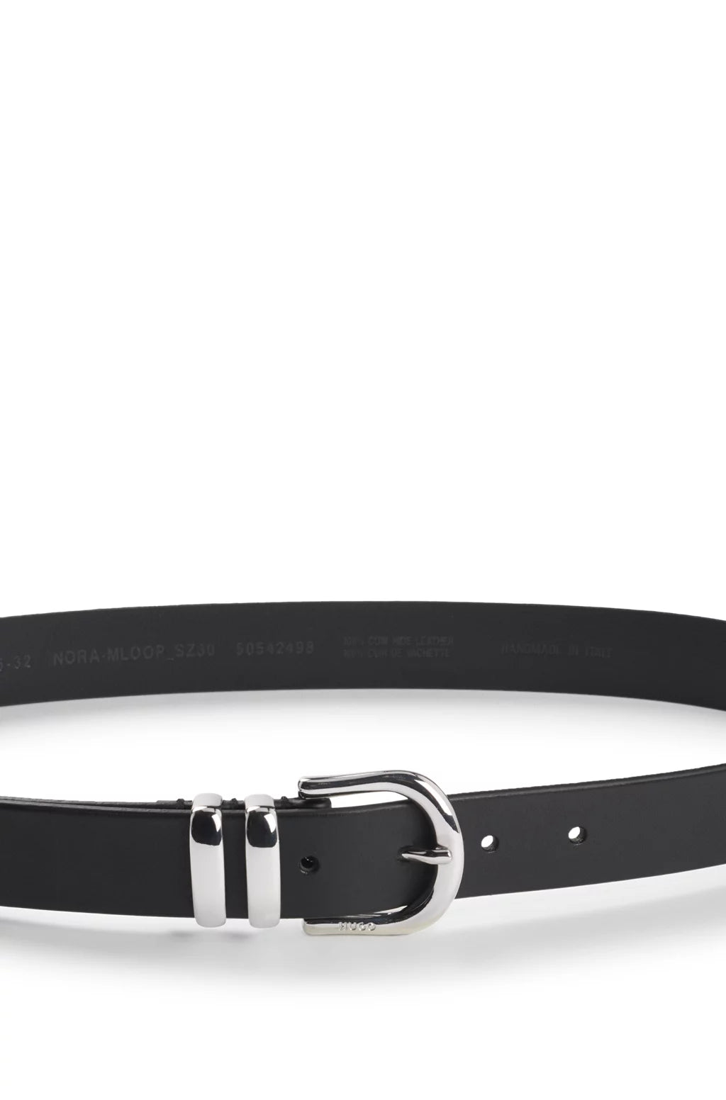 HUGO ITALIAN-LEATHER BELT WITH DOUBLE KEEPER