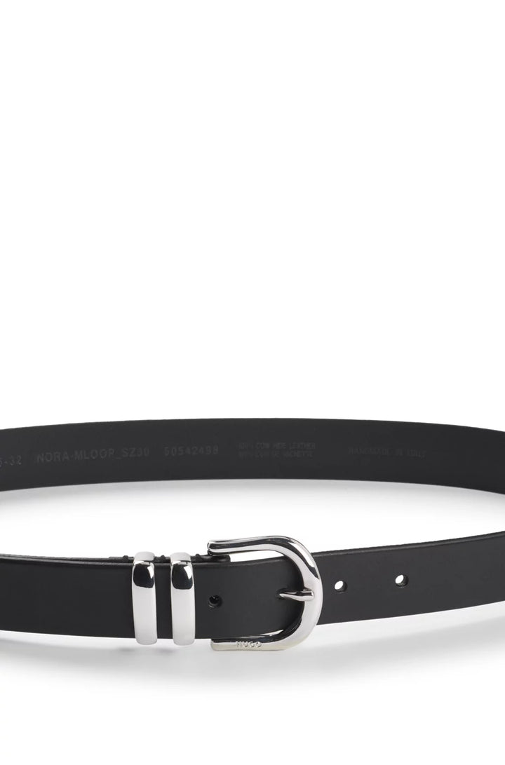 HUGO ITALIAN-LEATHER BELT WITH DOUBLE KEEPER