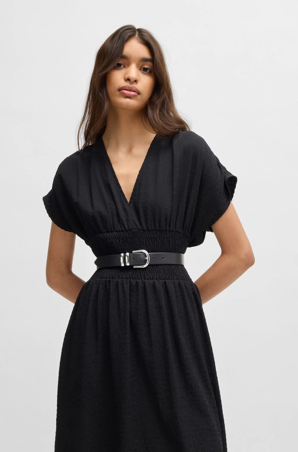 HUGO ITALIAN-LEATHER BELT WITH DOUBLE KEEPER