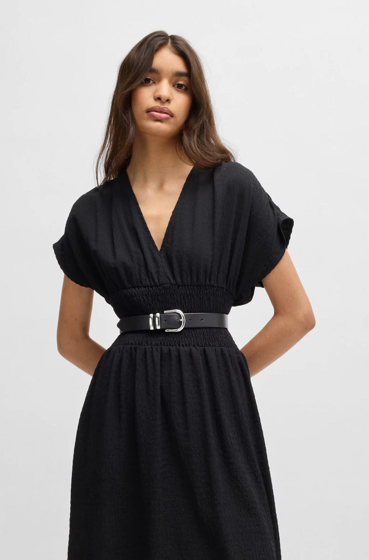 HUGO ITALIAN-LEATHER BELT WITH DOUBLE KEEPER