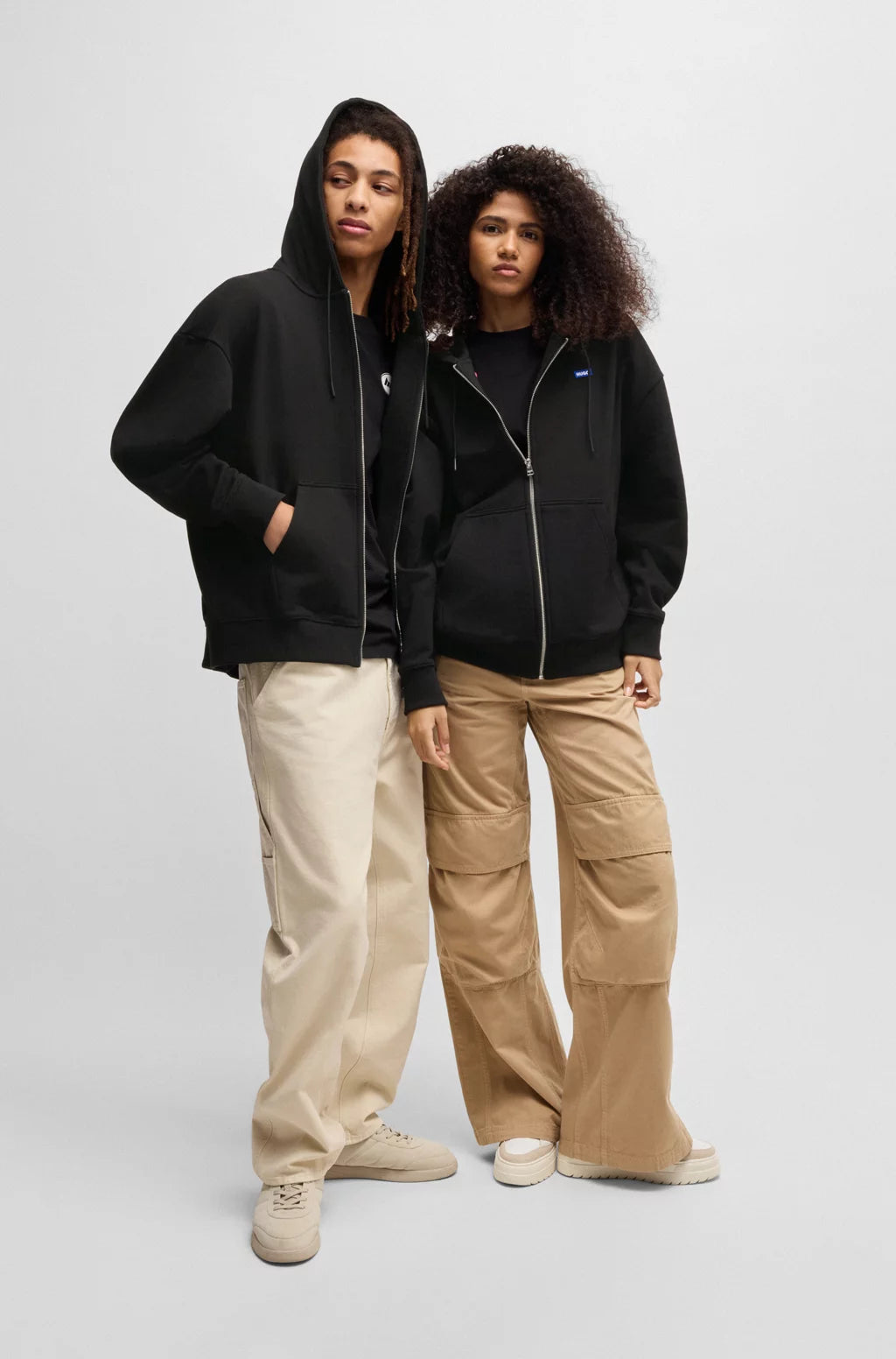 HUGO ALL-GENDER RELAXED-FIT HOODIE IN COTTON TERRY
