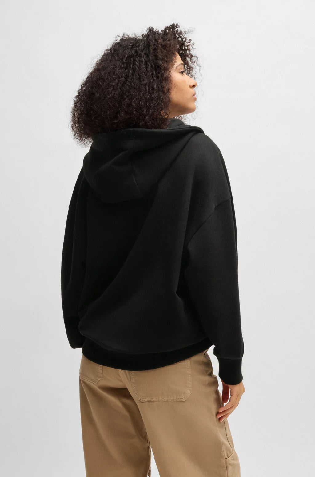 HUGO ALL-GENDER RELAXED-FIT HOODIE IN COTTON TERRY
