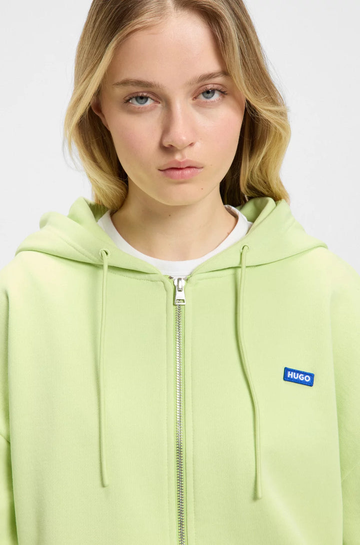 HUGO ALL-GENDER RELAXED-FIT HOODIE IN COTTON TERRY