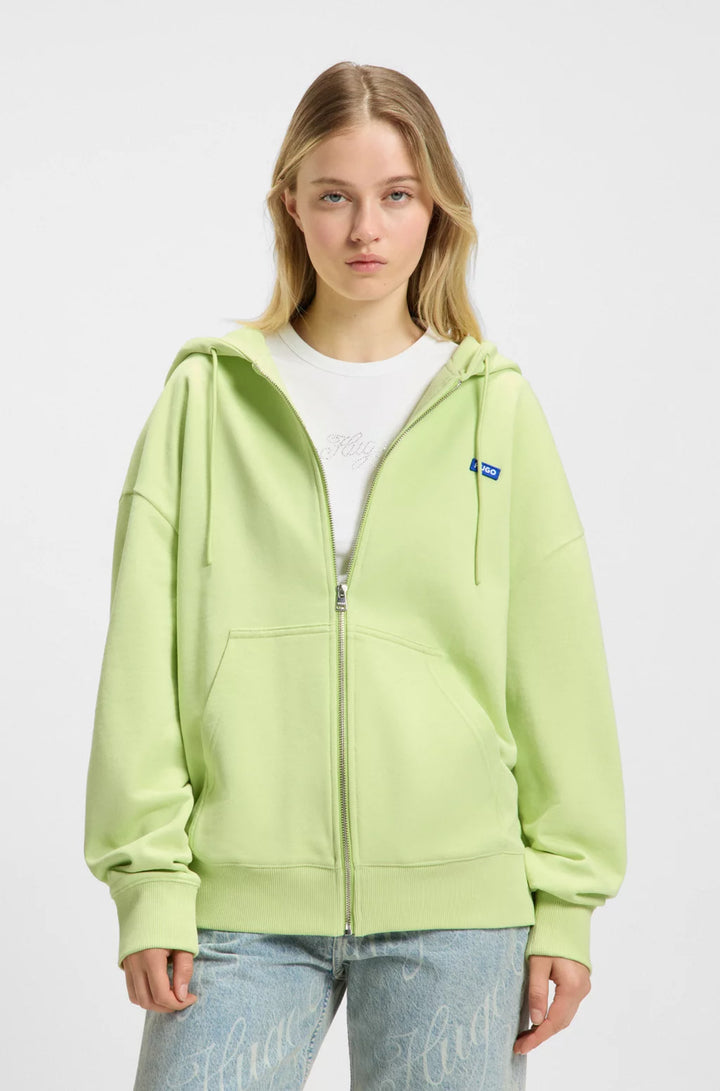 HUGO ALL-GENDER RELAXED-FIT HOODIE IN COTTON TERRY