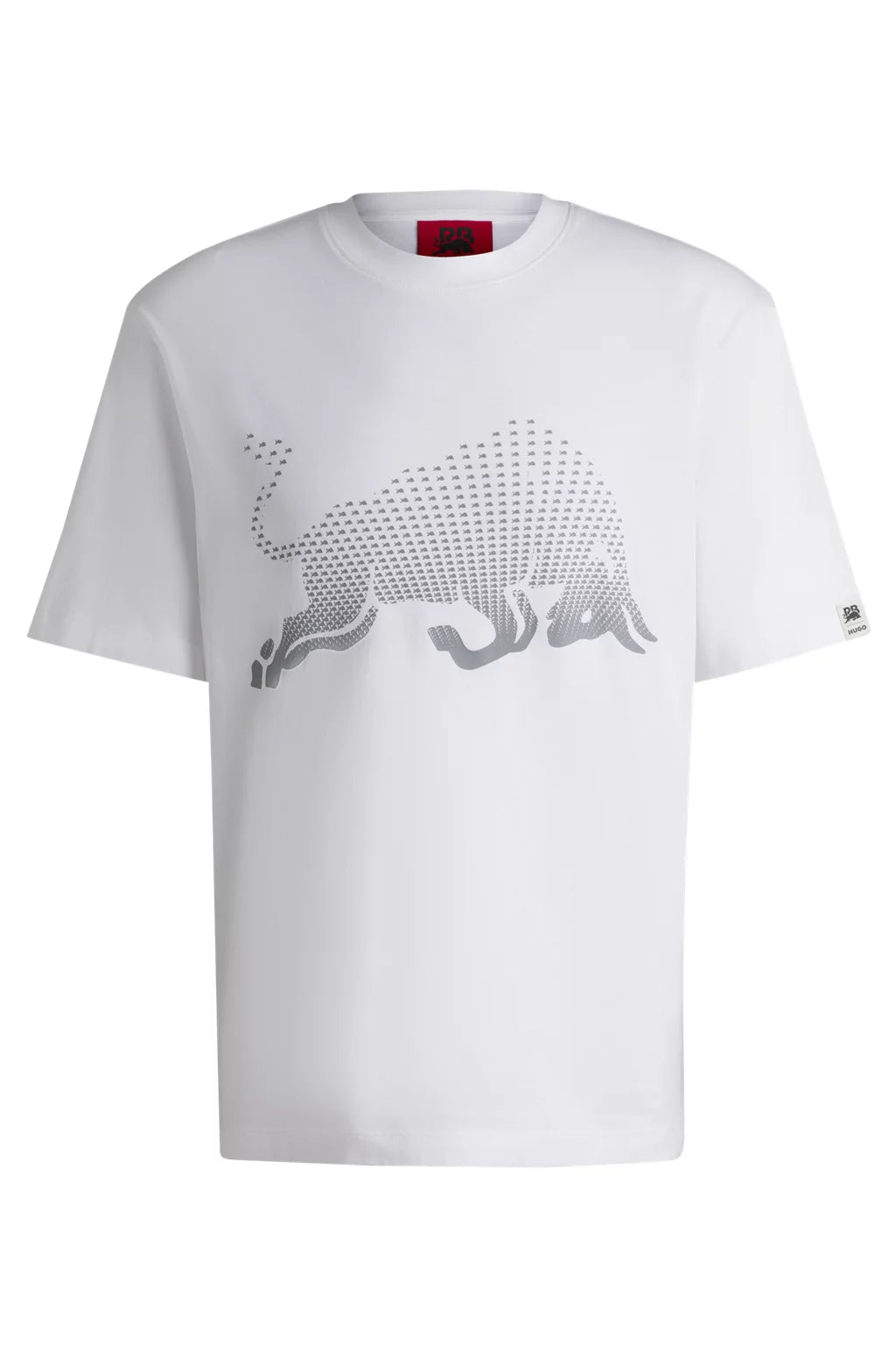 HUGO X RB COTTON-JERSEY T-SHIRT WITH DEGRADÉ BULL GRAPHIC