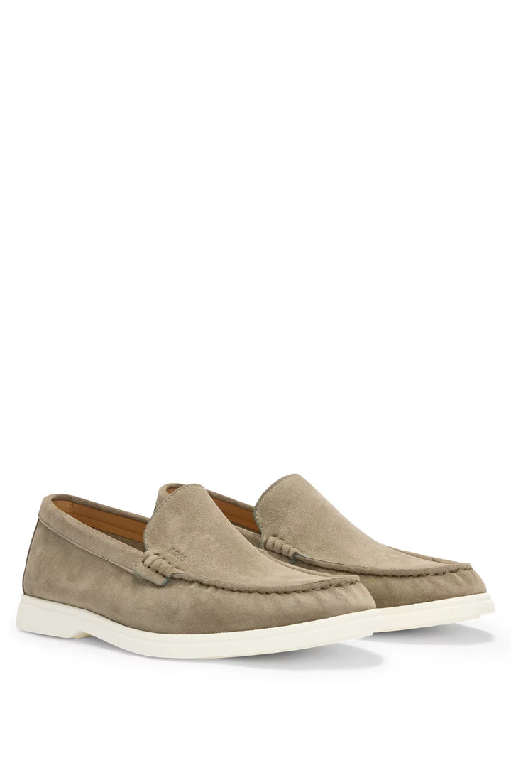 Boss Suede loafers with contrast outsole