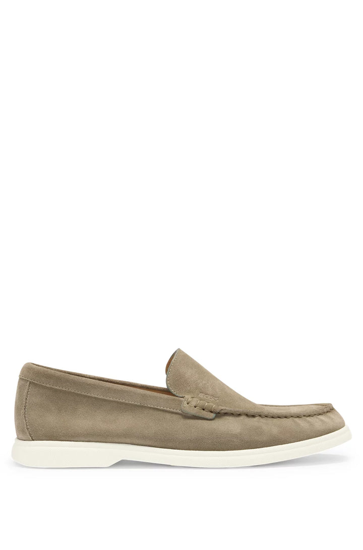 Boss Suede loafers with contrast outsole