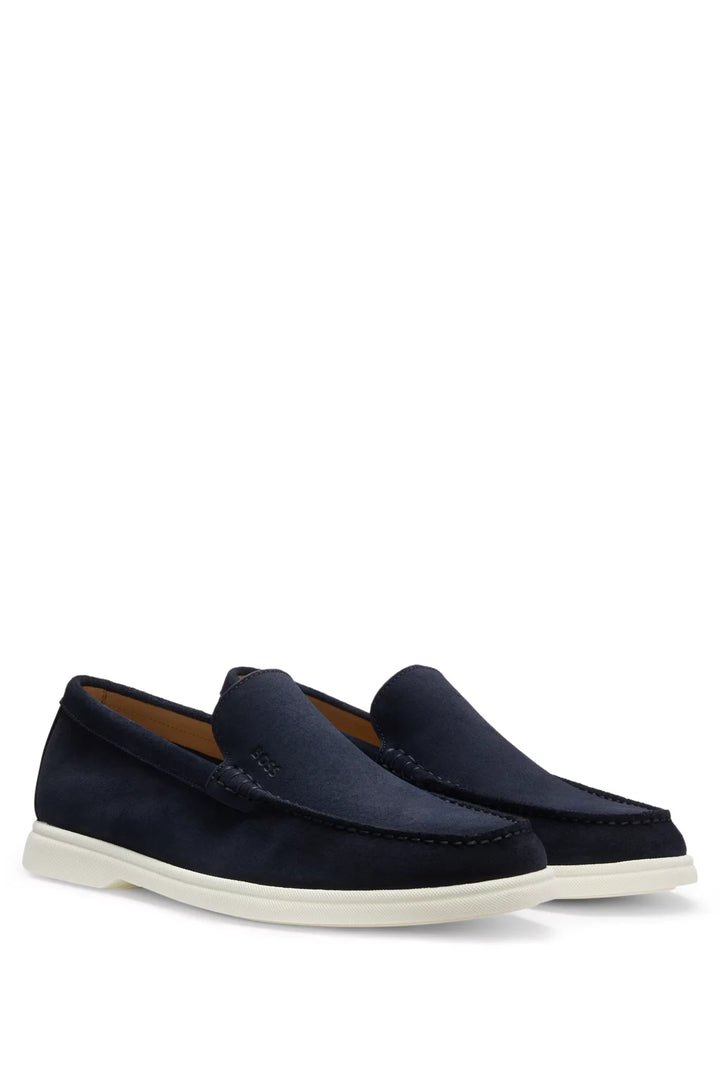 Boss Suede loafers with contrast outsole