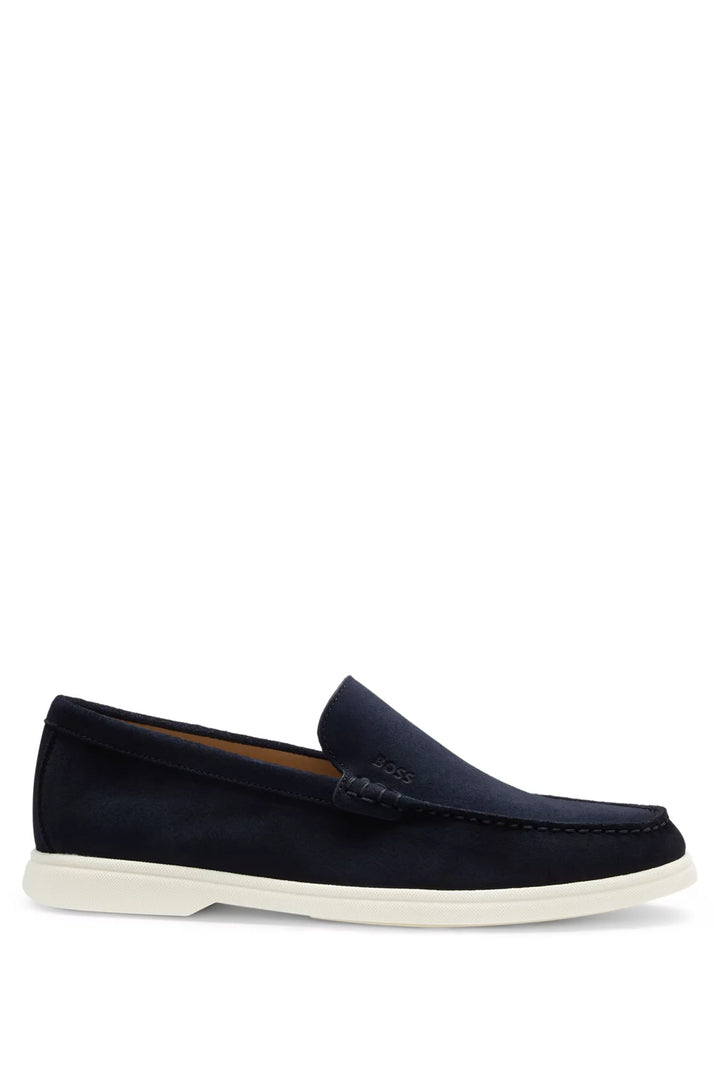 Boss Suede loafers with contrast outsole