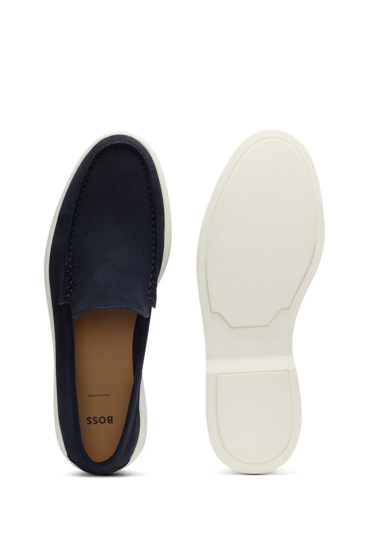Boss Suede loafers with contrast outsole