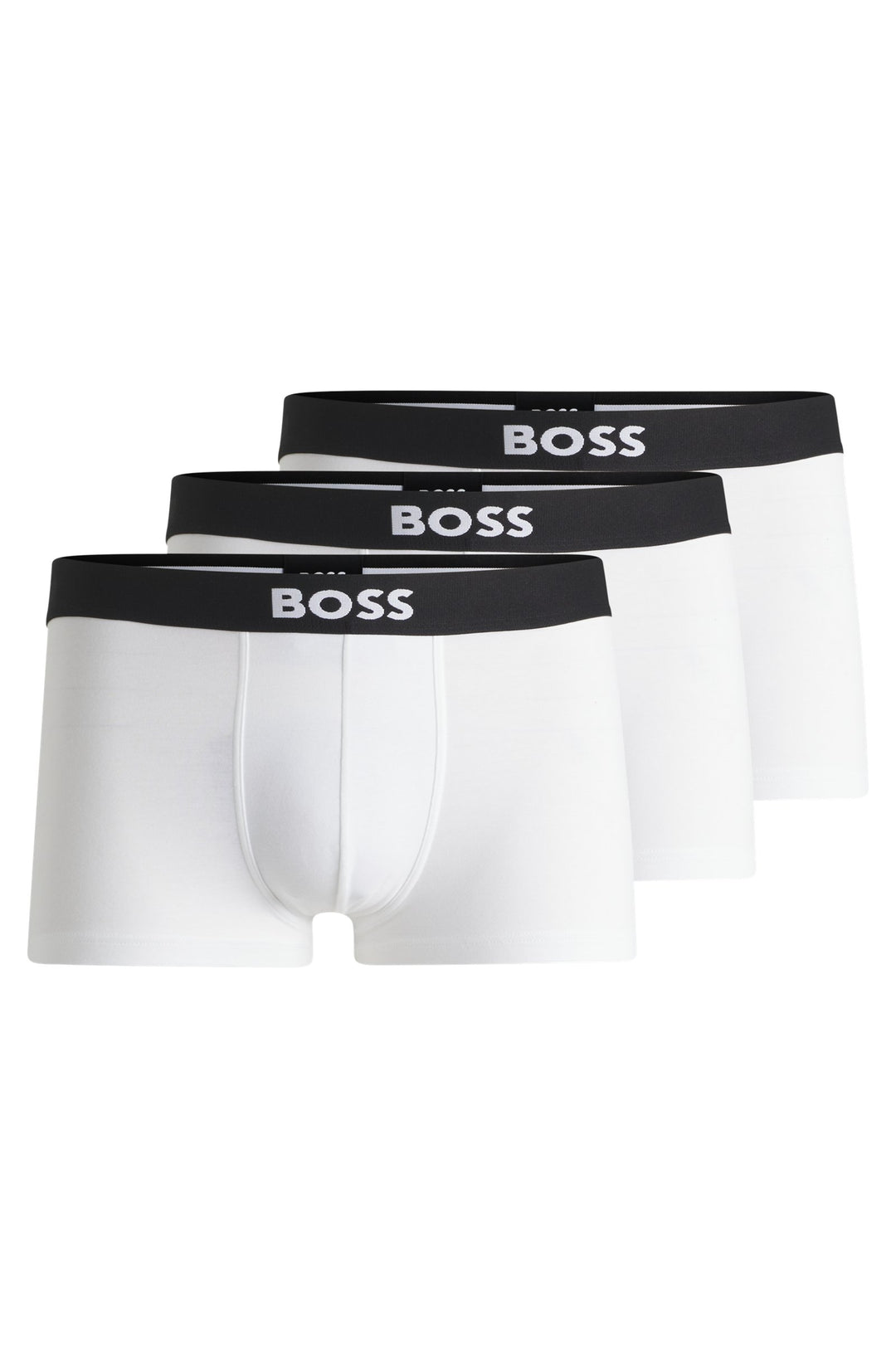Boss Three-pack of stretch-cotton trunks with logo waistbands