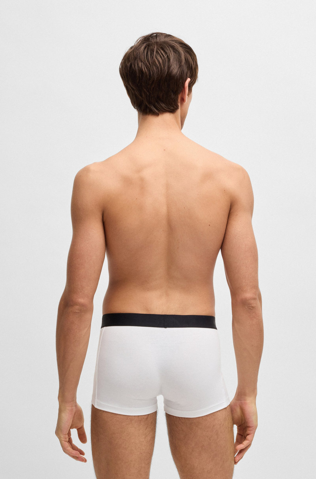 Boss Three-pack of stretch-cotton trunks with logo waistbands
