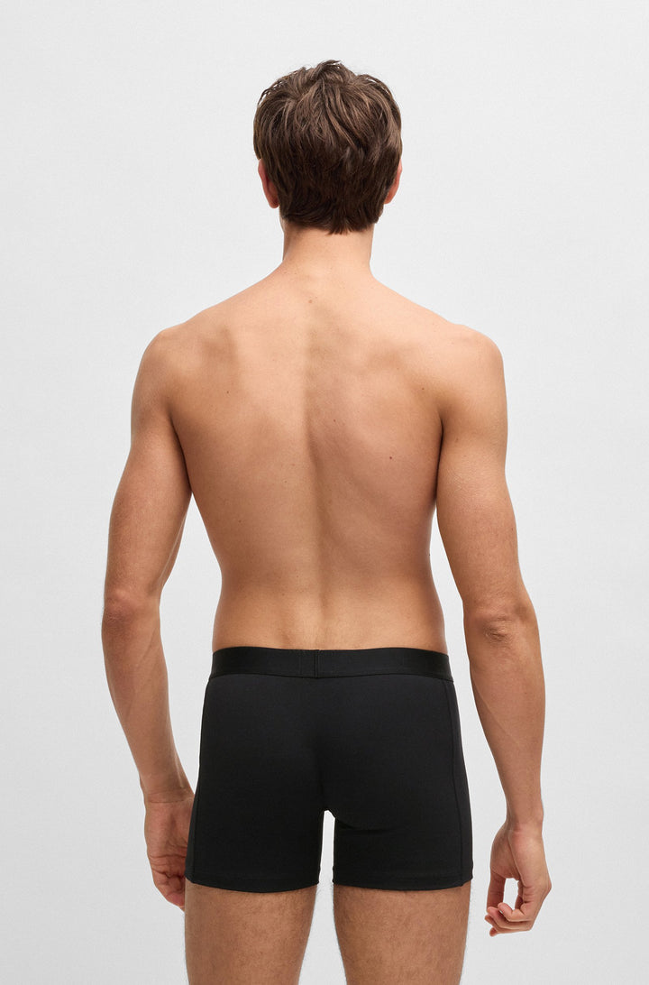 Boss Two-pack of stretch-cotton boxer briefs with logo waistbands