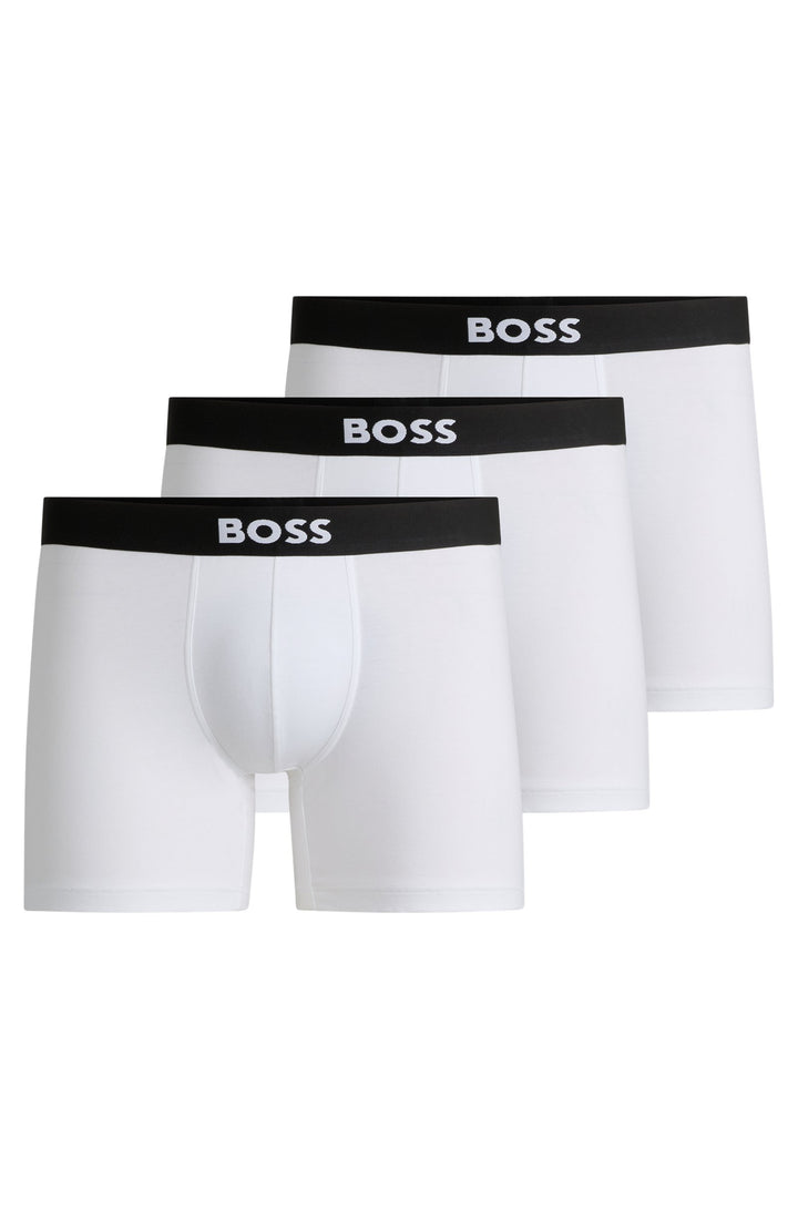 Boss Two-pack of stretch-cotton boxer briefs with logo waistbands
