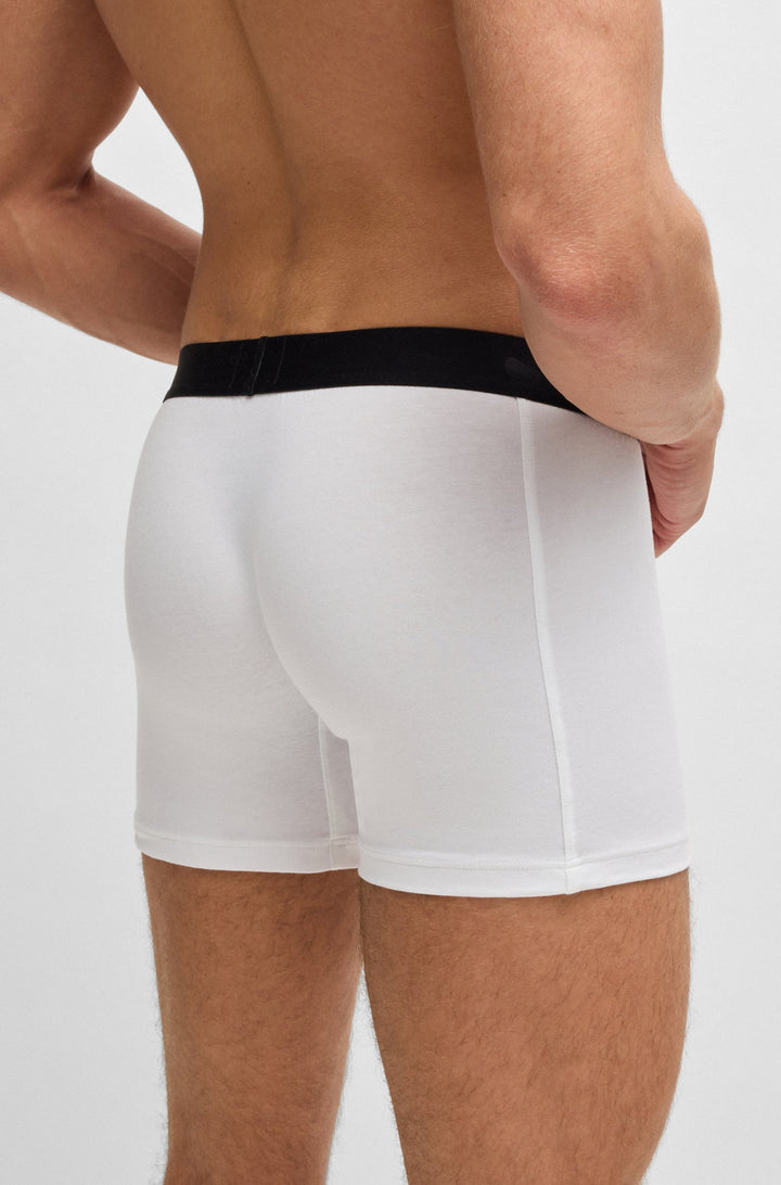 Boss Two-pack of stretch-cotton boxer briefs with logo waistbands