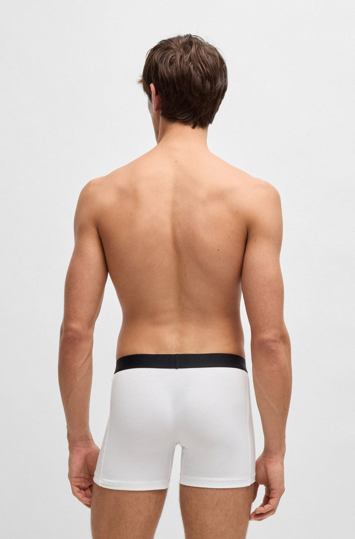 Boss Two-pack of stretch-cotton boxer briefs with logo waistbands