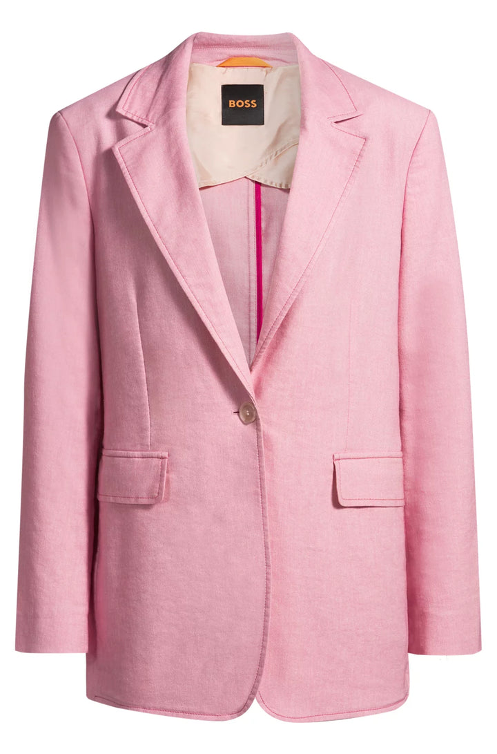 BOSS SINGLE-BREASTED BLAZER WITH NOTCH LAPELS