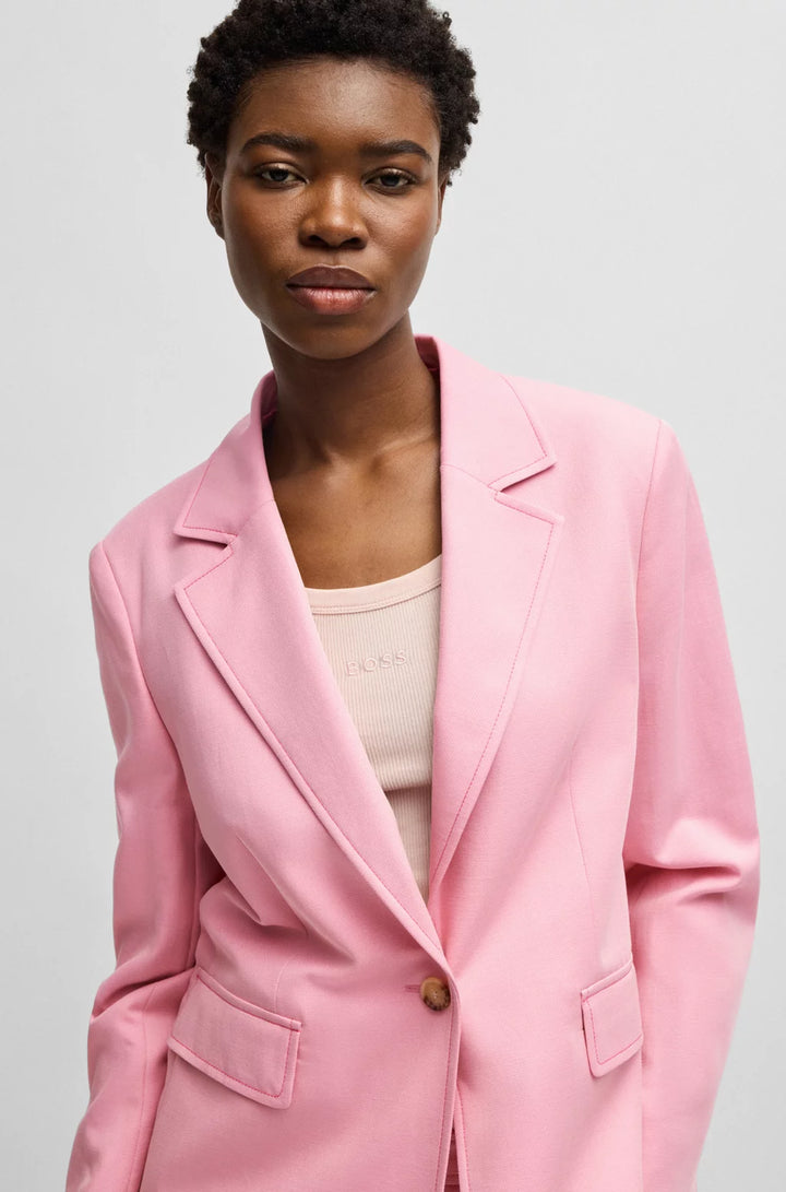 BOSS SINGLE-BREASTED BLAZER WITH NOTCH LAPELS