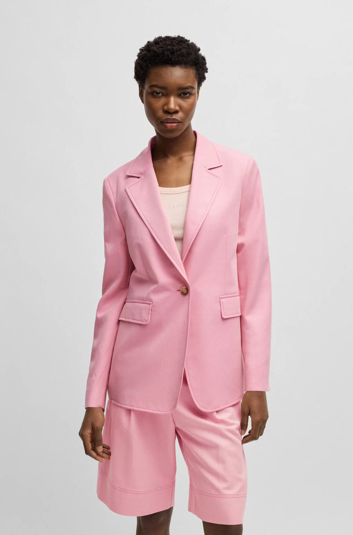 BOSS SINGLE-BREASTED BLAZER WITH NOTCH LAPELS