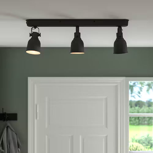 NYMÅNE HEKTAR Ceiling track, 3 spotlights, dark gray