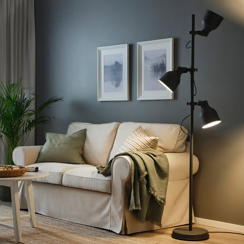 IKEA HEKTAR Floor lamp with 3-spotlights, dark gray