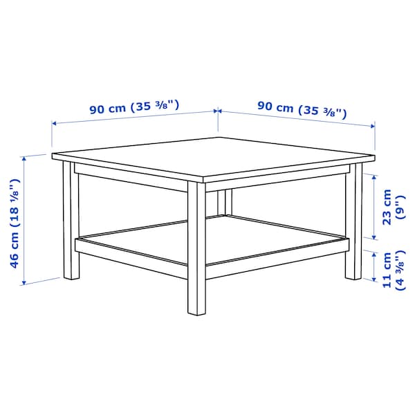 IKEA HEMNES Coffee table, black-brown, 35 3/8x35 3/8 "