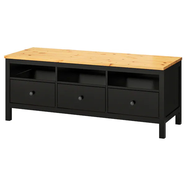 IKEA HEMNES TV unit, black-brown/light brown, 58 1/4x18 1/2x22 1/2 "