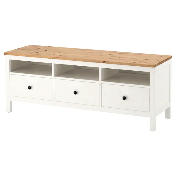 IKEA HEMNES TV unit, white stain/light brown, 58 1/4x18 1/2x22 1/2 "