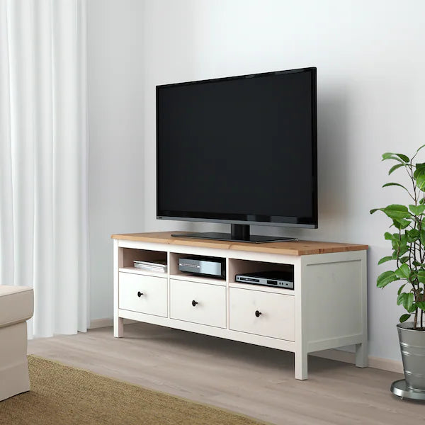 IKEA HEMNES TV unit, white stain/light brown, 58 1/4x18 1/2x22 1/2 "