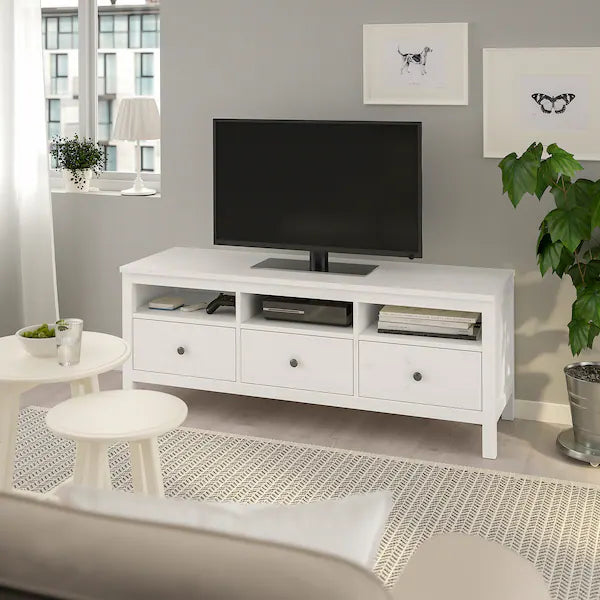 IKEA HEMNES TV unit, white stain, 58 1/4x18 1/2x22 1/2 "
