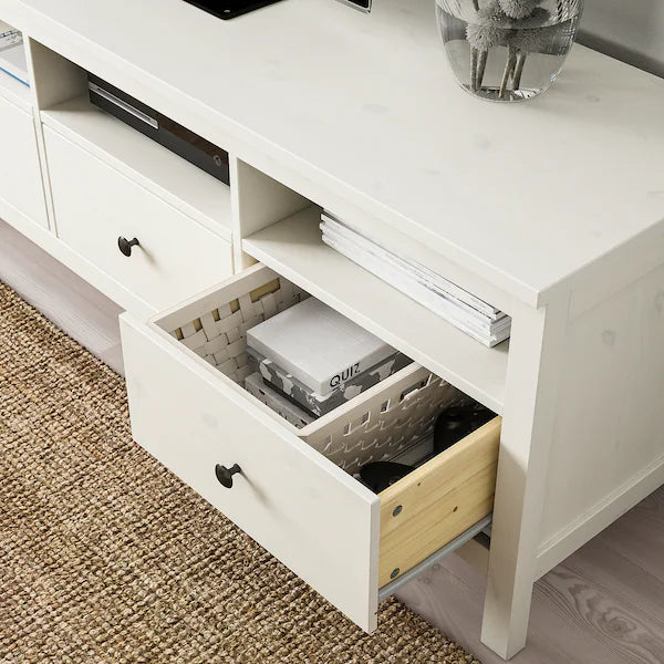 IKEA HEMNES TV unit, white stain, 58 1/4x18 1/2x22 1/2 "
