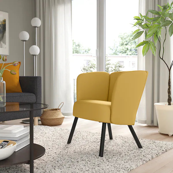 IKEA HERRÅKRA Armchair, Diseröd dark yellow