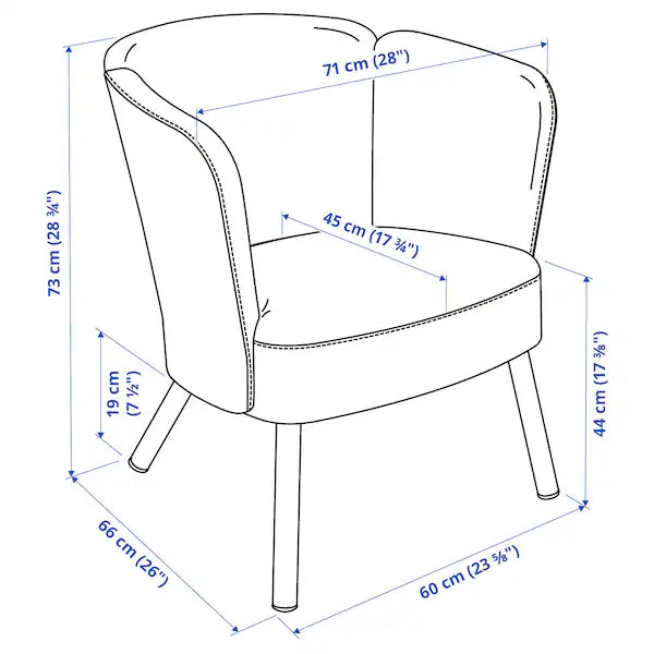 IKEA HERRÅKRA Armchair, Vissle gray