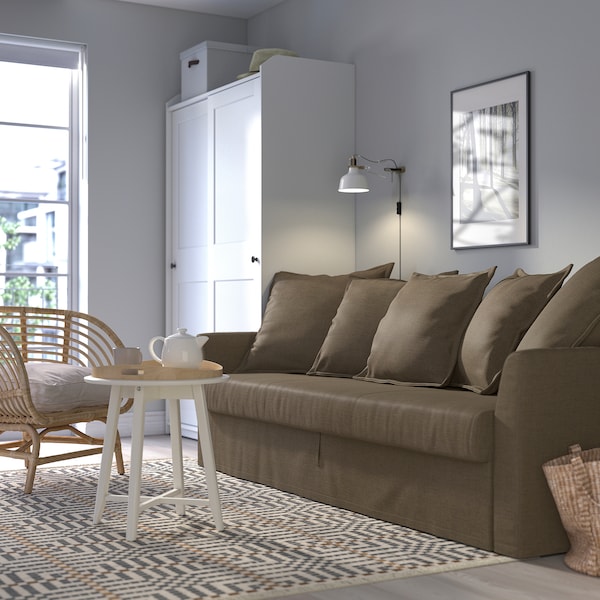 IKEA HOLMSUND 3-seat sleeper sofa, Kilanda gray-brown