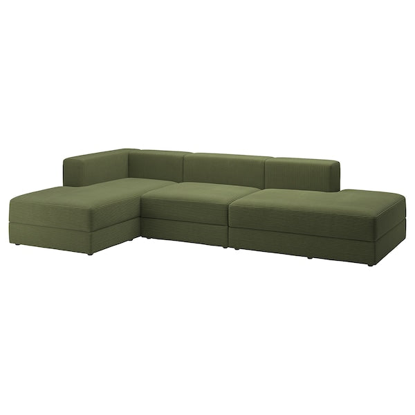 IKEA JÄTTEBO 3.5-seat mod sofa w chaise, Samsala dark yellow-green