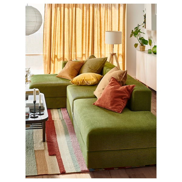 IKEA JÄTTEBO 3.5-seat mod sofa w chaise, Samsala dark yellow-green