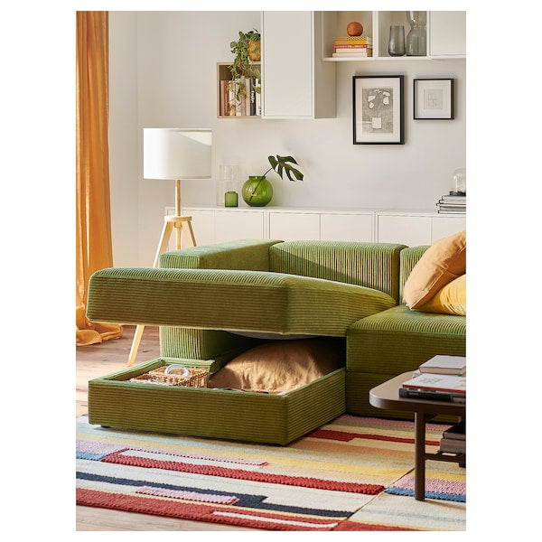IKEA JÄTTEBO 3.5-seat mod sofa w chaise, Samsala dark yellow-green