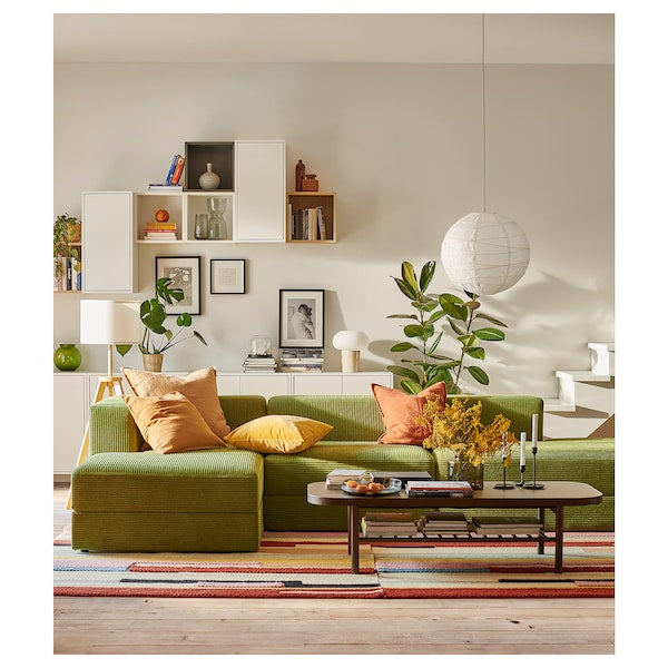 IKEA JÄTTEBO 3.5-seat mod sofa w chaise, Samsala dark yellow-green