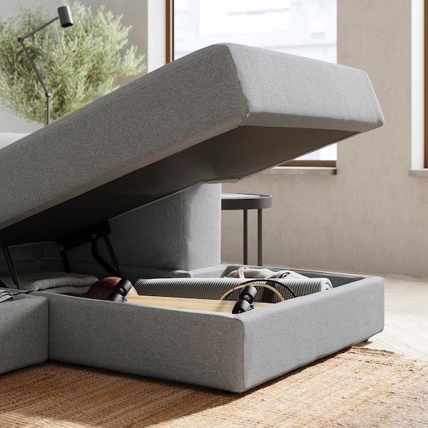 IKEA JÄTTEBO Sectional, 6-seat, with chaise, right with headrests/Tonerud gray