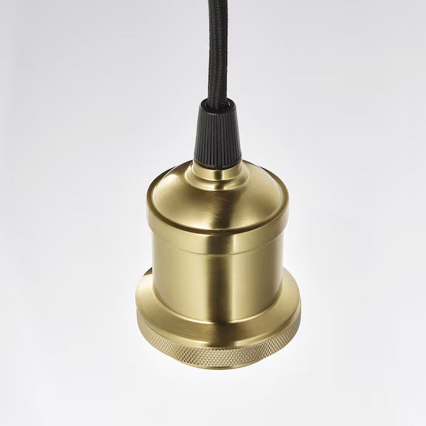 IKEA JAKOBSBYN / JÄLLBY Pendant lamp, smoked glass/brass plated