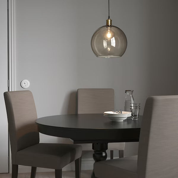 IKEA JAKOBSBYN / JÄLLBY Pendant lamp, smoked glass/brass plated