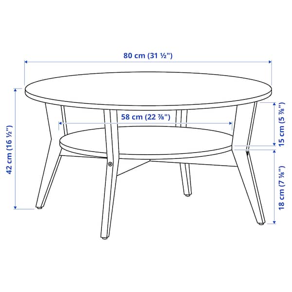 IKEA JAKOBSFORS Coffee table, oak veneer, 31 1/2 "