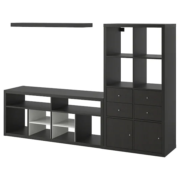 IKEA KALLAX / LACK TV storage combination, black-brown, 88 1/4x15 3/8x57 7/8 "