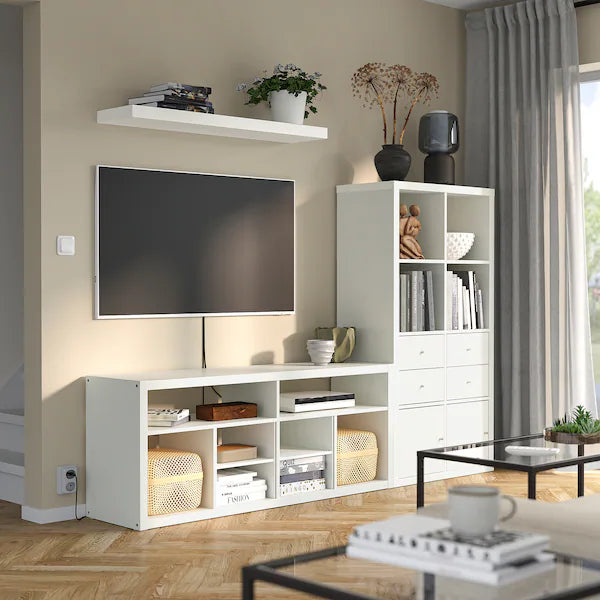 IKEA KALLAX / LACK TV storage combination, white, 88 1/4x15 3/8x57 7/8 "