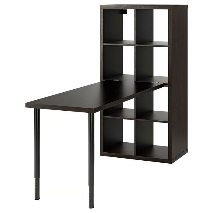IKEA KALLAX / LAGKAPTEN Workstation, black/black-brown, 30 1/8x62 5/8x57 5/8 "