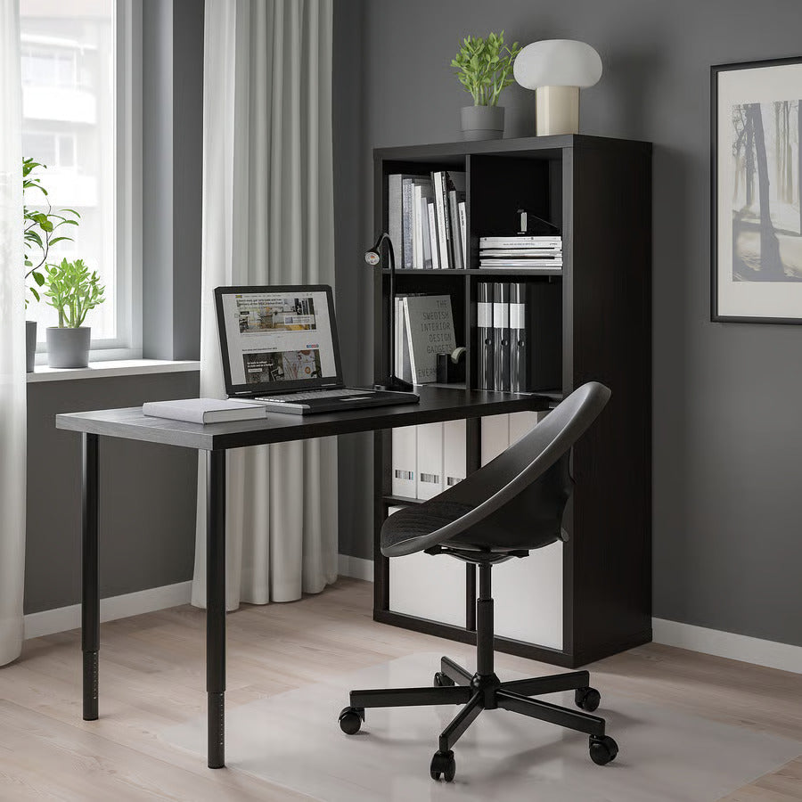 IKEA KALLAX / LAGKAPTEN Workstation, black/black-brown, 30 1/8x62 5/8x57 5/8 "