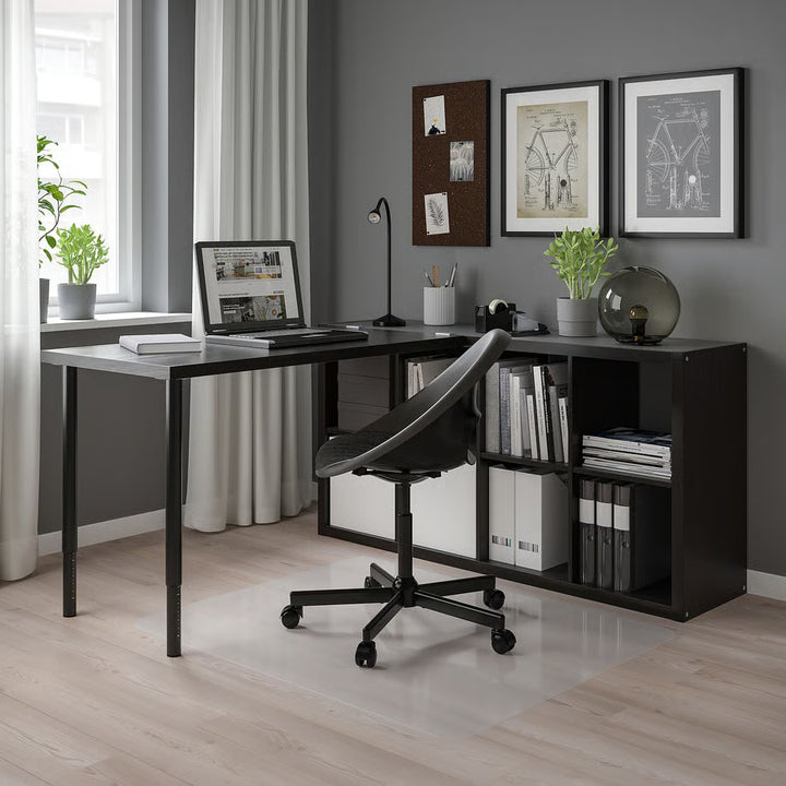 IKEA KALLAX / LAGKAPTEN Workstation, black/black-brown, 30 1/8x62 5/8x57 5/8 "